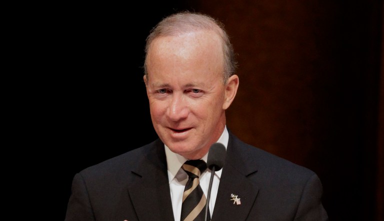 Former Indiana Gov. Mitch Daniels has pledged that his tenure at Purdue University will bring new efficiency to the stultifying higher education sector. (AP Photo/Michael Conroy, File)