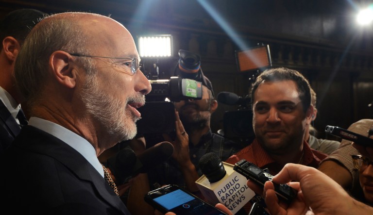 Gov. Tom Wolf suspended the orientation program shortly before a nonprofit group challenging the governor's actions was to have legally deposed top officials in the governor's office. (AP Photo/Marc Levy)