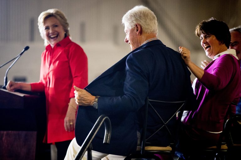 The financial documents released by the Democratic presidential candidate Friday show the Clintons' adjusted gross income for 2015 was $10.6 million and that they paid an effective federal tax rate of 34.2 percent. (AP Photo)