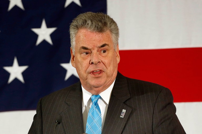 Rep. Peter King said Tuesday that if Ted Cruz secures the Republican presidential nomination, he'll drink cyanide. (AP Photo/Jim Cole)