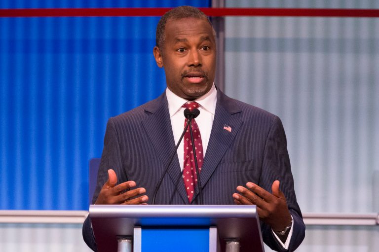 Republican presidential candidate Ben Carson speaks during the first Republican presidential debate at the Quicken Loans Arena Thursday, Aug. 6, 2015, in Cleveland. (AP Photo/John Minchillo)