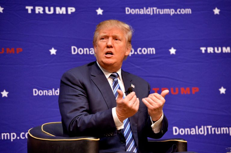 âÅWe have a president who refused to use the term the other day and of course, [Hillary Clinton] is concerned that if she angers the president sheâs going to end up being indicted,âï¿½ Donald Trump said. (AP Photo)