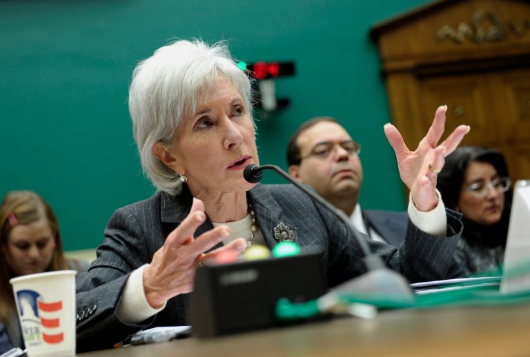 Health and Human Services Secretary Kathleen Sebelius testifies on Capitol Hill in Washington, Wednesday, Dec. 11, 2013, before the House Energy and Commerce Committee hearing on the implementation failures of the Affordable Care Act. Playing catch-up with a long way to go, President Barack Obama's new health insurance markets last month picked up the dismal pace of signups, the administration reported Wednesday. (AP Photo/Susan Walsh)