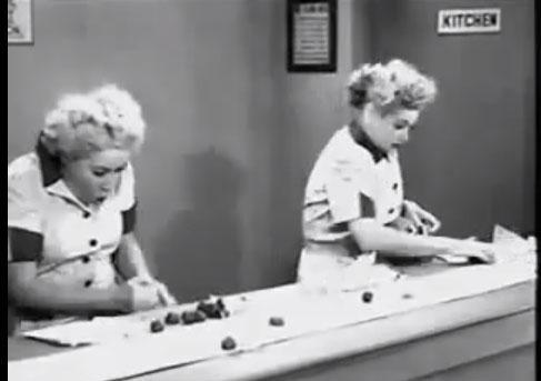 The “I Love Lucy” chocolate factory video