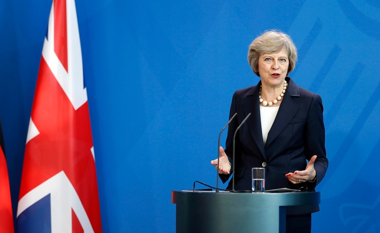 Theresa May has done more than the previous three British leaders did to champion free-market capitalism. (AP Photo/Michael Sohn)