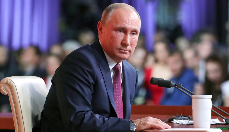 Russian President Vladimir Putin's approval rating is above 80 percent. His decision to run on his own could be an attempt to separate himself from the more unpopular United Russia party. (Mikhail Klimentyev, Sputnik, Kremlin Pool Photo via AP)