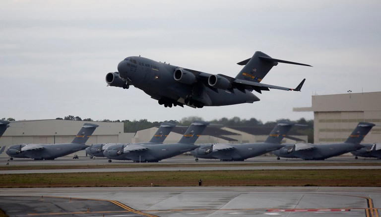 Committee Chairman Sen. John McCain cited a Pentagon statistic that it would take 200 flights of C-17 cargo planes to move one Army brigade combat team and its equipment to Korea. (AP Photo/Mic Smith)