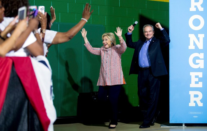 A Jewish lobbying organization slammed Hillary Clinton for selecting Virginia Sen. Tim Kaine as her running mate late Friday. (AP Photo/Andrew Harnik)