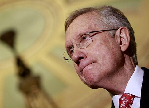 Democratic Sen. Harry Reid's control of the Senate is on the line in the fall elections. AP Photo