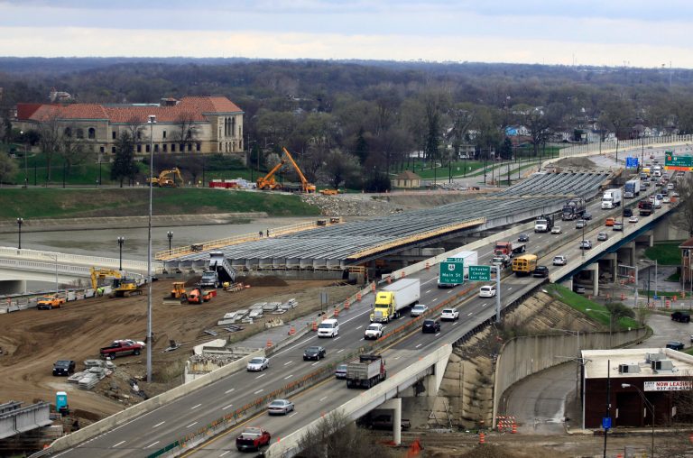 A section of the I-75 Phase II modernization project under way in Dayton, Ohio. (AP Photo/Skip Peterson, File)