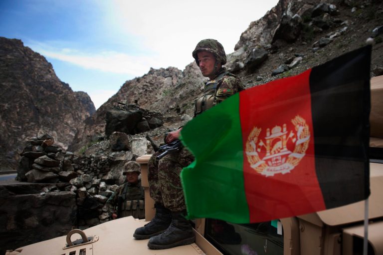 An Afghan Army soldier rests on his armored vehicle during a patrol outside Kabul, Afghanistan, Monday, April 15, 2013. Despite questions about the ability of the Afghan army to successfully take the fight to the insurgency, U.S. and coalition military officials say that the nascent force has made great strides in the past year and has surpassed many of their expectations. (AP Photo/Jawad Jalali)