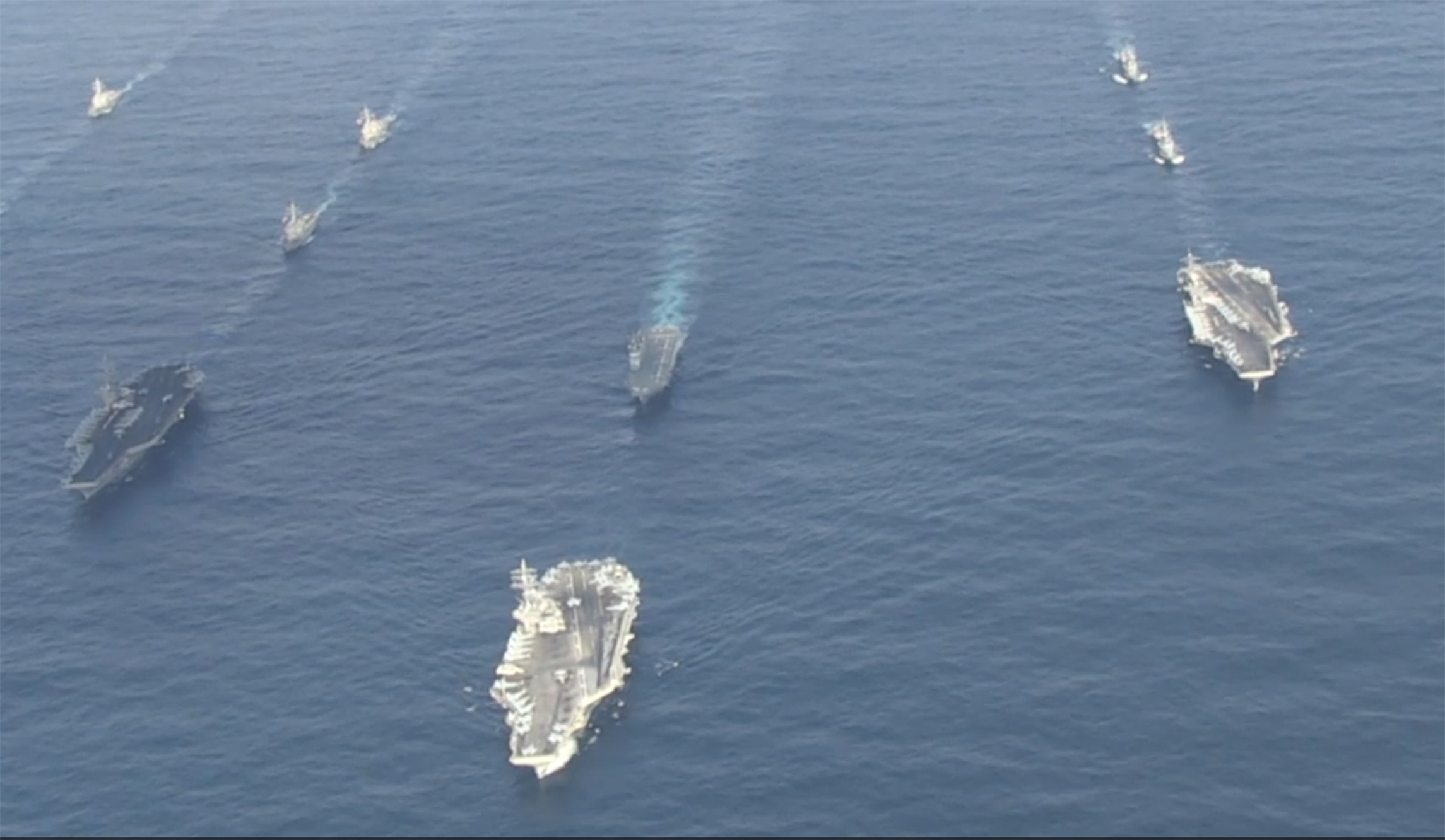 Watch: 3 US aircraft carriers train together in the Western Pacific during Trump’s visit