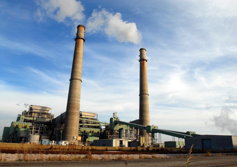 Smoke rises from stacks at the NRG power plant located outside of Jewett, Texas, in November 2007. (AP Photo/Nick Simonite)