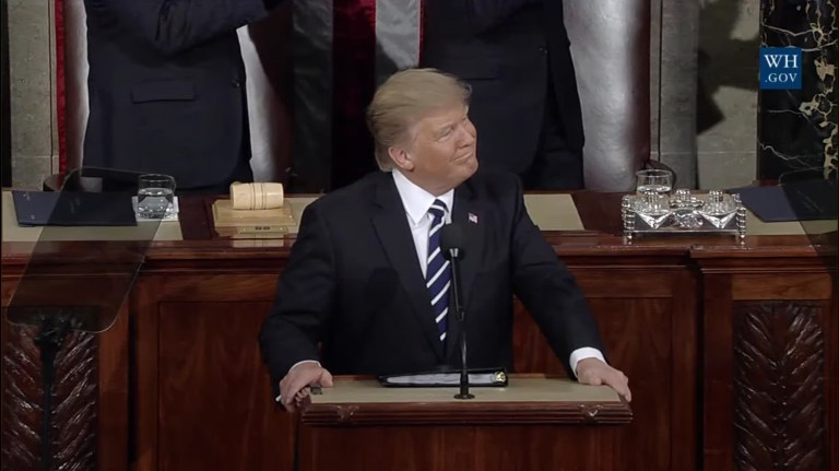Trump addressed recent threats on Jewish centers in his first address to Congress. (Courtesy: screengrab)