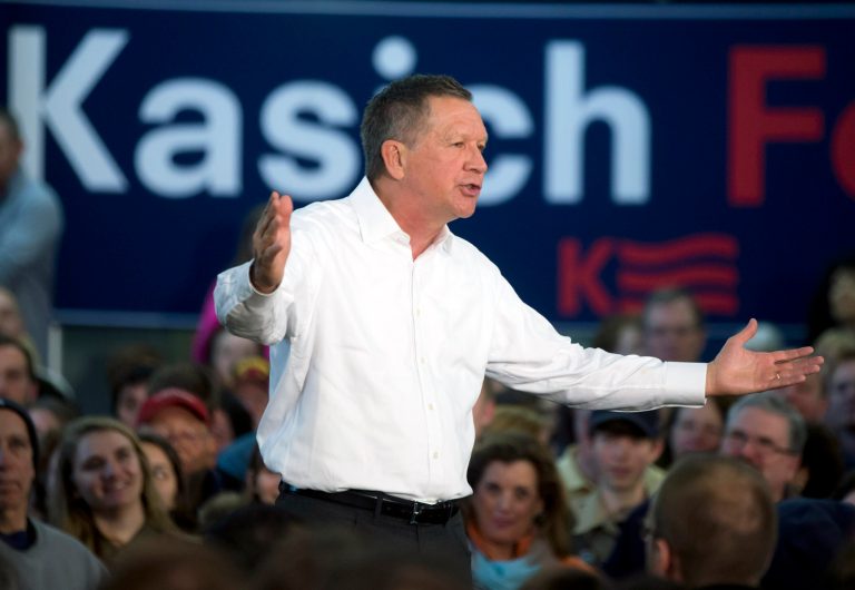 Republican presidential candidate Ohio Gov. John Kasich would not have signed the controversial religious freedom law passed in North Carolina. (AP Photo/Mike Groll)
