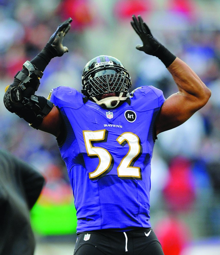 Nick Wass/AP
Baltimore Ravens inside linebacker Ray Lewis played his last home game against the Indianapolis Colts on Sunday.
