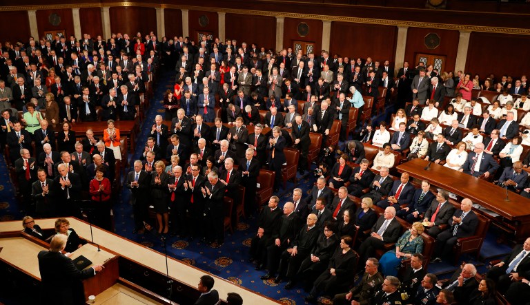 President Trump is set to give his first State of the Union address Tuesday. No less than six Democrats have announced separate rebuttals to Trump's address. (Aaron P. Bernstein/Bloomberg)