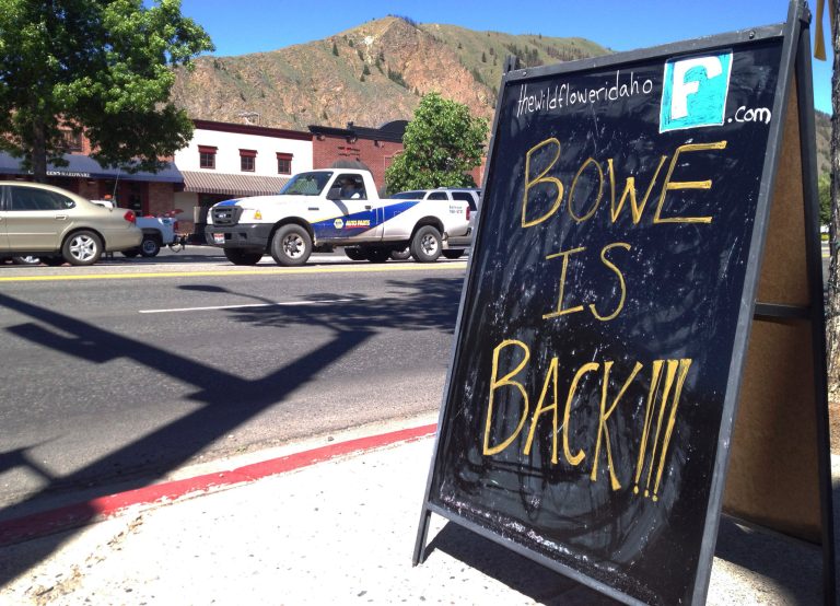 A sign celebrating the release from captivity of Sgt. Bowe Bergdahl stands on a street in the soldier's hometown of Hailey, Idaho, Wednesday. (AP/Brian Skoloff)