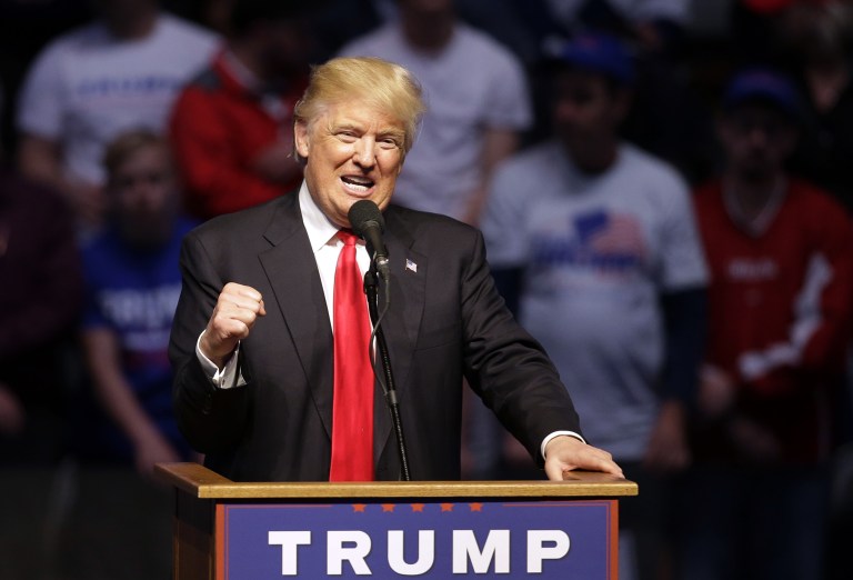 Donald Trump told Hoosiers his competition Ted Cruz won a title no one should want. (AP Photo/Darron Cummings)