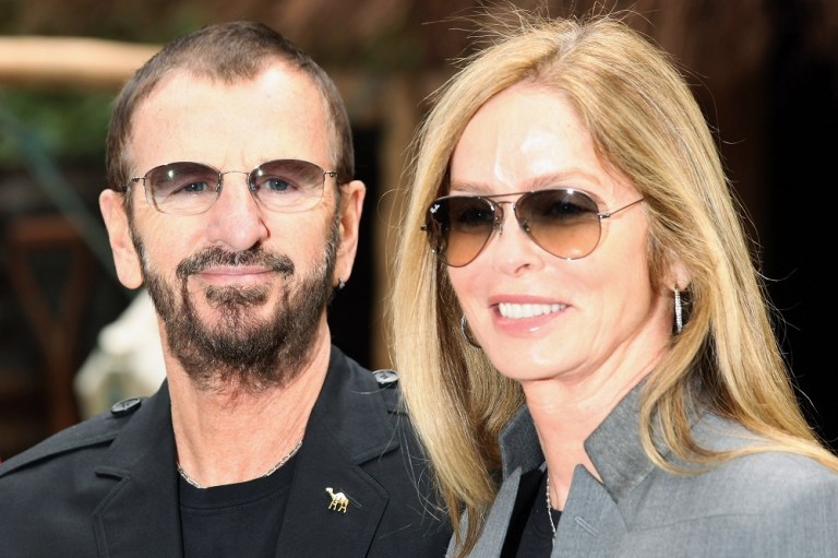LONDON, ENGLAND - MAY 21:  Ringo Starr, a former drummer with the Beatles, and his wife Barbara Bach open the 'Herbert Smith Garden for WaterAid' at the Royal Horticultural Society's Chelsea Flower Show on May 21, 2012 in London, England. The prestigious gardening show opens to the general public on May 22, 2012 and features 14 show gardens which range from 'New English' design to modern topiary gardens.  (Photo by Oli Scarff/Getty Images)