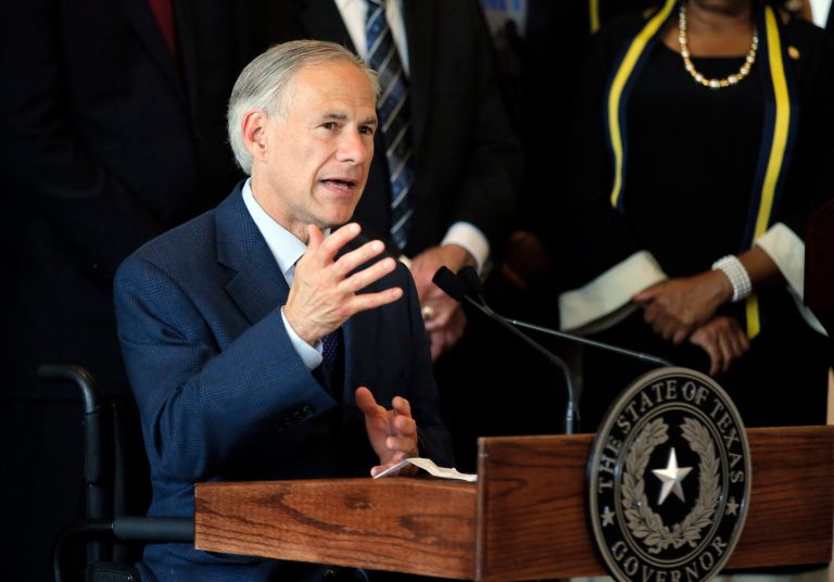 Texas Gov. Greg Abbott will be unable to attend Tuesday's memorial services for the five officers slain last week in Dallas. (AP Photo/Tony Gutierrez, File)