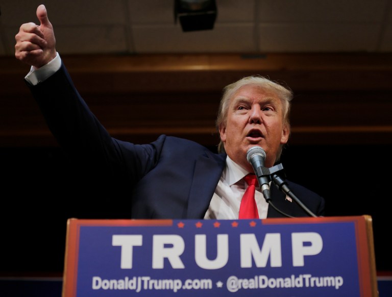 The latest poll of 1,000 likely voters shows Trump beating Clinton 38-36 percent in a head-to-head matchup with 22 percent respondents indicating they'd prefer to see other candidates make it to the general election. (AP Photo)