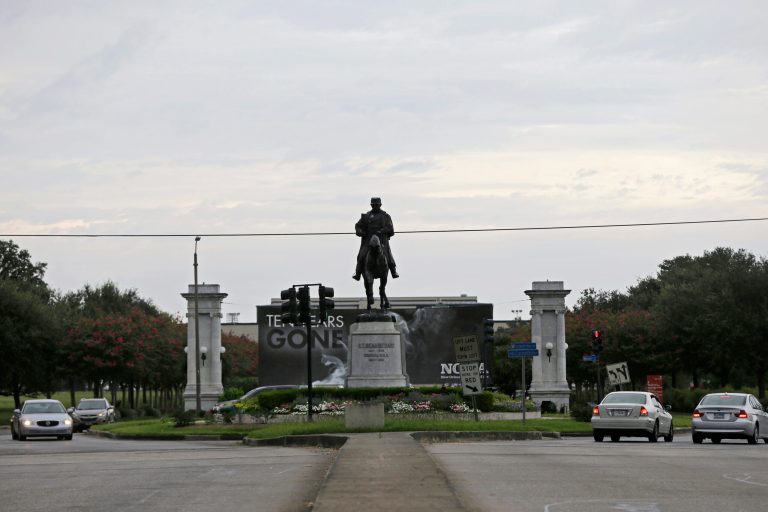 A group of historic organizations has announced a lawsuit against the federal government and New Orleans mayor's office, claiming the statues are protected by state laws. (AP Photo)