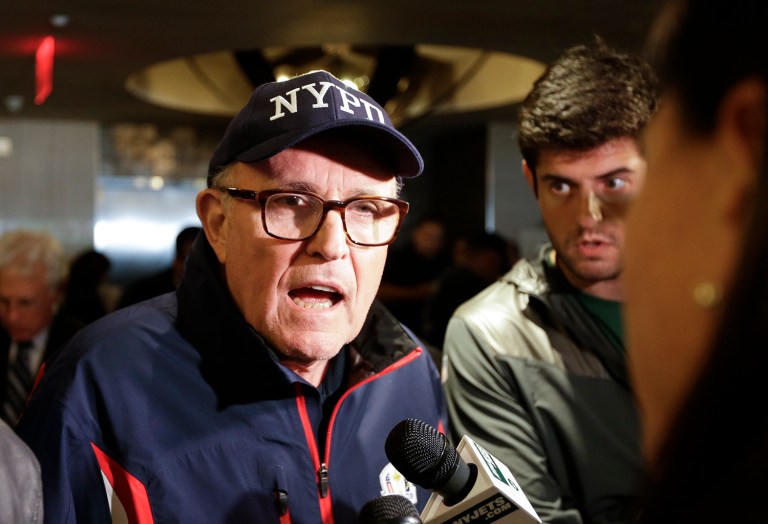 Former New York City Mayor Rudy Giuliani said that if Donald Trump had planned to hint at an assassination attempt against Hillary Clinton, the Republican presidential nominee wouldn't have said what he did during his rally on Tuesday. (AP Photo/Frank Franklin II)