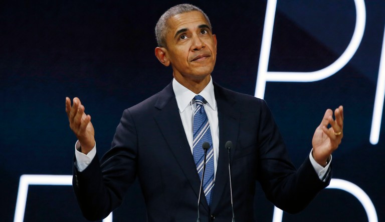 Though President Trump's tweets were nowhere on the list, former President Obama's tweets took three of the nine slots. (AP Photo/Thibault Camus)