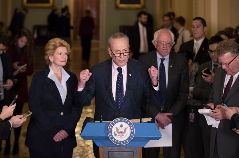 Senate Democrats are dispensing with talk of cooperation and preparing to fight President Trump across the board. (AP Photo/J. Scott Applewhite)