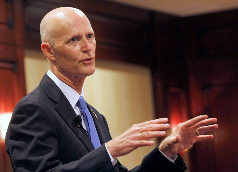 Florida Gov. Rick Scott speaks during during the Valley Industry and Commerce Association Leaders Forum in the Woodland Hills area of Los Angeles on Monday, April 13, 2015. (AP Photo/Nick Ut)