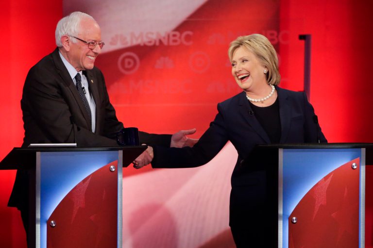 Sen. Bernie Sanders, I-Vt., and Democratic presidential candidate Hillary Clinton have been able to skate past touchy questions about abortion in all of their debates so far. (AP Photo/David Goldman)