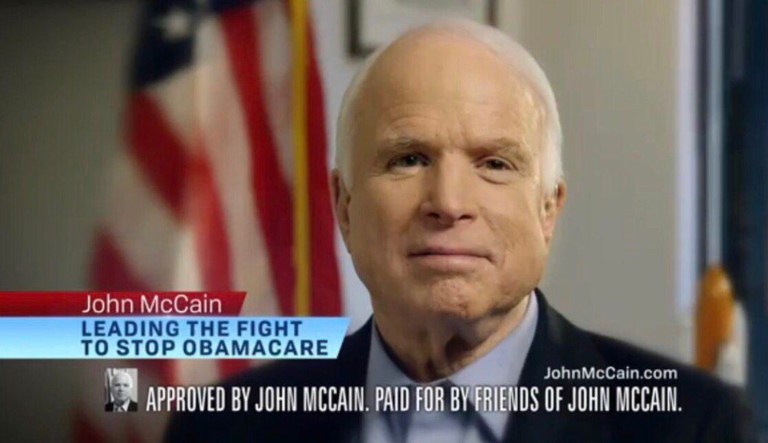 Republican legislation that would repeal parts of the current healthcare law died early Friday morning after McCain cast a crucial vote against it. (Image courtesy screenshot)