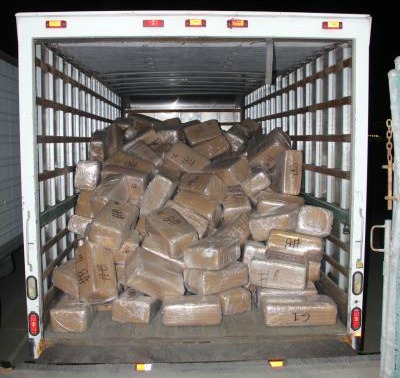 Customs and Border Protection officers uncovered nearly 9,000 pounds of marijuana packed inside two cargo trucks that had attempted to pass through a checkpoint on the border of Tijuana, Mexico and San Diego, Calif. (Photo: www.cbp.gov)