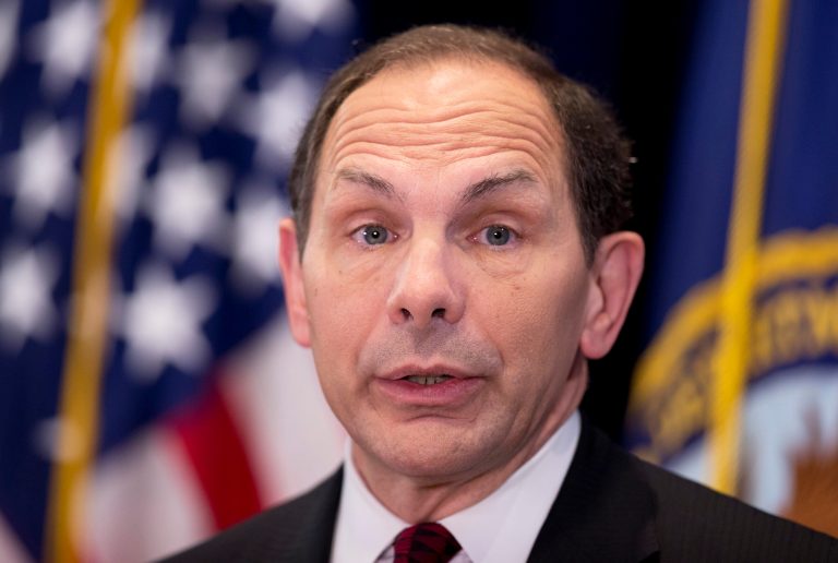 Veterans Affairs Secretary Robert McDonald, speaks at a news conference at the veterans Affairs Department in Washington, Monday, Sept. 8, 2014. McDonald discussed his visits with VA facilities across the country and outline his priorities.   (AP Photo/Manuel Balce Ceneta)