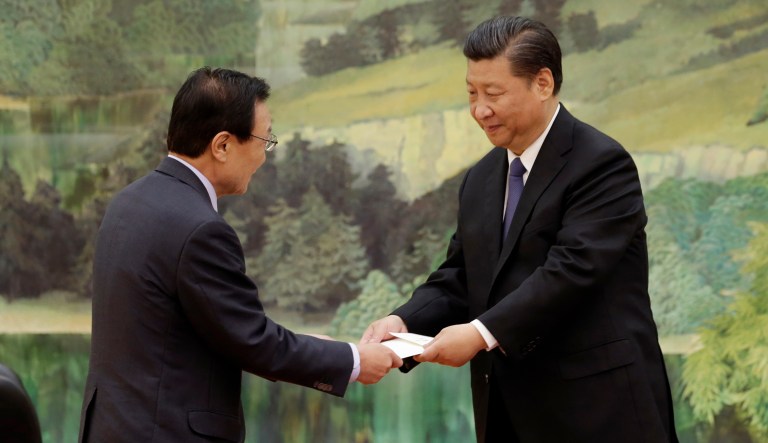 The United States and South Korea have been allies for decades and fought together in the Korean Conflict against North Korea. China backed North Korea in that conflict. (Jason Lee/Pool Photo via AP)