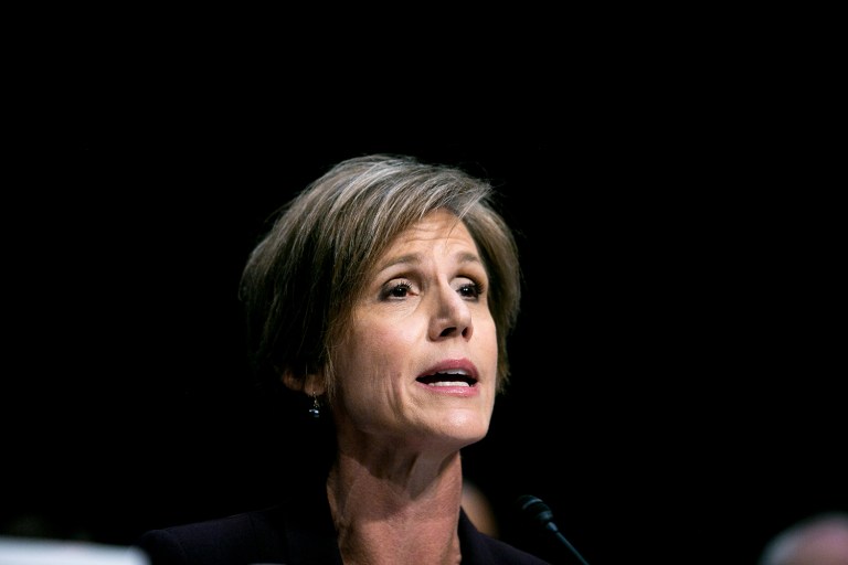 Former acting Attorney General Sally Yates testifies on Capitol Hill, Monday, May 8th, before the Crime and Terrorism Subcommittee on 