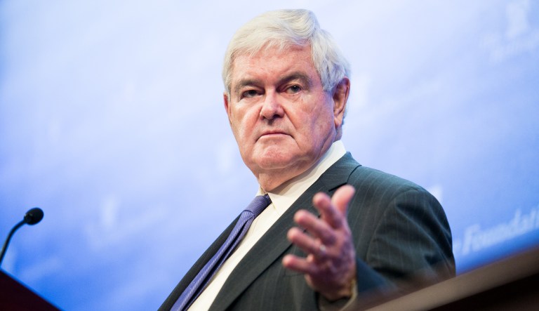 Former House Speaker Newt Gingrich predicted Thursday that Republicans would fail to pass tax reform this fall if they try to set a deadline for doing so. (Graeme Jennings/Washington Examiner)