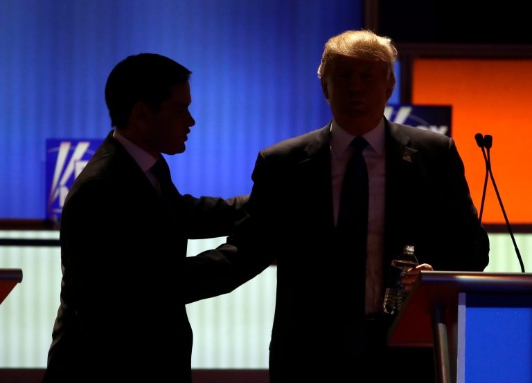 Without Trump in the race, Rubio becomes the 2016 GOP nominee. (AP Photo/Carlos Osorio)
