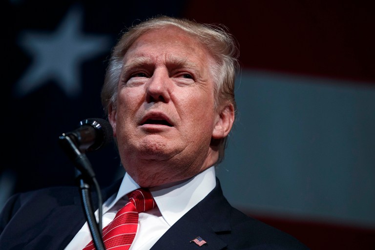 According to a new poll released Wednesday, 19 percent think GOP nominee Donald Trump should drop out of the presidential race. (AP Photo/Evan Vucci)