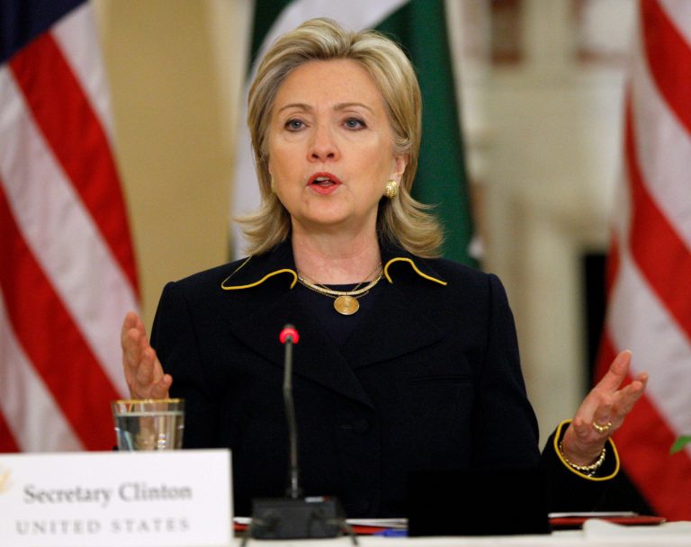 Secretary of State Clinton speaks during the opening session of the US-Pakistan Strategic Dialogue, Wednesday, March 24, 2010, at the State Department in Washington. (AP)