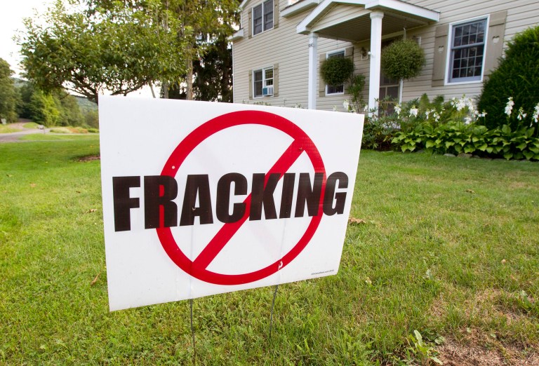 Anti-fracking activists say it's not fair that the federal watchdog in charge of siting pipelines has chosen the vacation-heavy month of August to push through a pipeline project nearly as contentious as the Keystone XL. (Photo by Michael Okoniewski for Bloomberg)