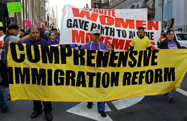 A coalition of evangelical groups began airing radio ads in 14 states this week to press Congress to reform the nationâs immigration laws, which it says have led to âa moral, economic and political crisis in America.â (AP/Ben Margot)