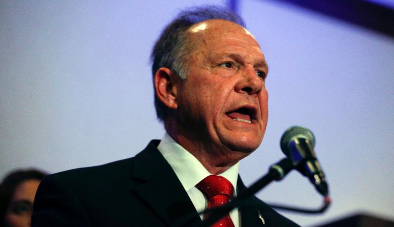 Republican Alabama Senate candidate Roy Moore's campaign is lashing out at the Washington Post, the newspaper that first published allegations that Moore had inappropriate sexual relations with teenage girls while he was in his 30s. (AP Photo/Brynn Anderson)