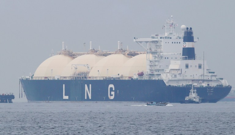 Larger shipments of liquefied natural gas, or LNG, require specialized tankers, and importing countries need to have import terminals outfitted to handle the heavy ships' cargoes to turn large quantities of liquid natural gas back into a gaseous commodity. (AP Photo/Koji Sasahara)
