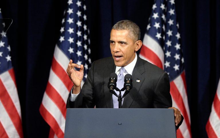 President Barack Obama speaks at the Democratic National Committee Winter Meeting in Washington, Friday, Feb. 28, 2014. (AP Photo/Susan Walsh)