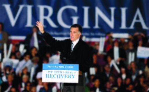 Mitt Romney speaking in Leesburg, Va. Wednesday. AP Photo.