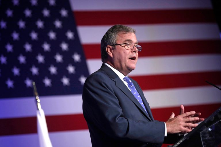 Former Florida Gov. Jeb Bush speaks at the American Legislative Exchange Council's 40th annual meeting Friday, Aug. 9, 2013, in Chicago.  (AP Photo/M. Spencer Green)