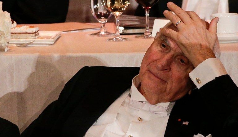Wealthy Republican donors in the Northeast --like businessman, investor, and philanthropist Kenneth Langone -- have already had a difficult time funding a Trump-led party. The GOP's tax plan, which penalizes lavish lifestyles, has closed the checkbook for many. (AP Photo/Julie Jacobson)