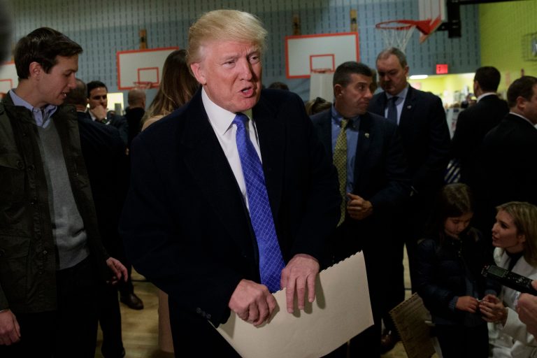 An awkward bug could be prophetic for the celebrity candidate. (AP Photo/ Evan Vucci)